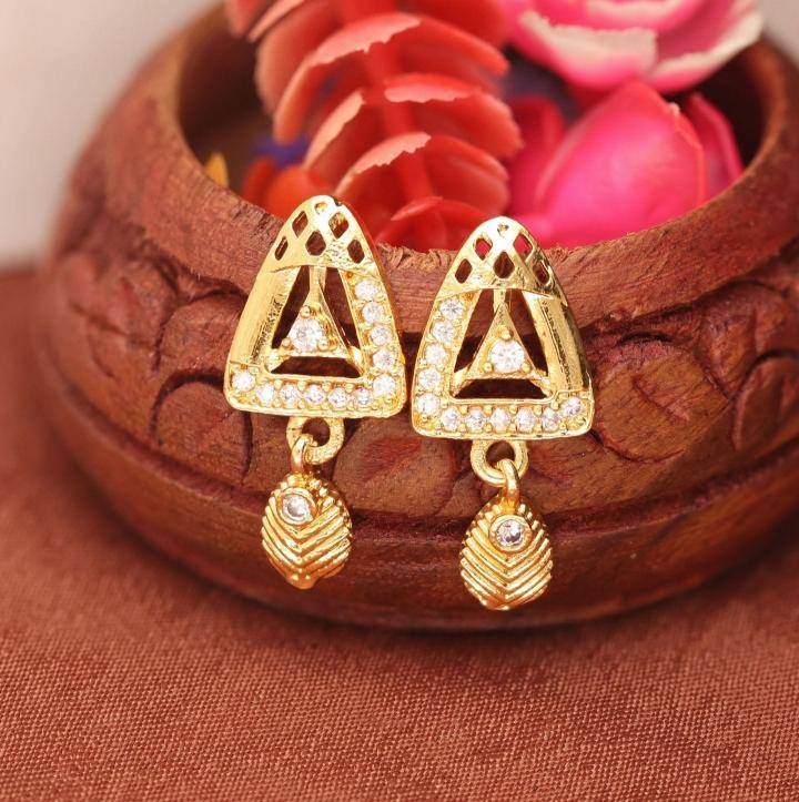 Micro gold polish ad earrings 1024 Bulk artifical jewellery supplier in Delhi